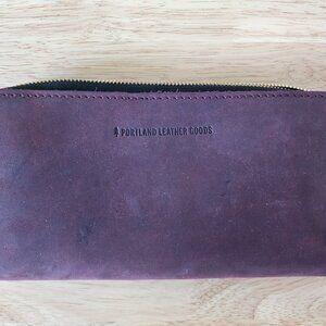EUC Portland Leather Goods PLG Large Premium Accordion Zip Wallet in Merlot